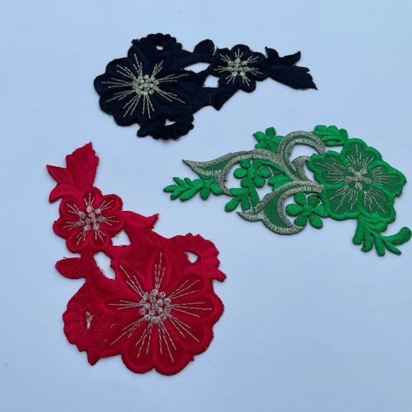 Iron On Patches Multi Color Flower Embroidery Patches for Clothes Jacket Lot 3 - Picture 4 of 9